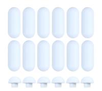 Tope de Asiento de Inodoro, 18 piezas, Topes de Inodoro Parachoques del Asiento, Fijaciones y Goma Universal para Inodoro-Compatible, para Reducir Ruido, para Hogar, Oficina, Hotel, Color Blanco