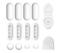 Tope de Asiento de Inodoro de 12 Piezas, Amortiguador Universal para Asiento y Tapa de Inodoro, Reduce el Ruido, para el Hogar, La Oficina y el Hotel (blanco)