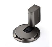 Tope de cuña ajustable para puerta con configuración NoDrill para un uso silencioso y seguro en varios huecos de puerta (gris)