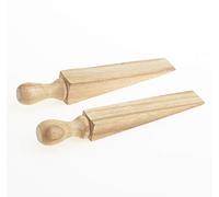 Tope de cuña de madera para puerta, patrón victoriano, 140 mm, 5.5 pulgadas, bloqueador de cuña para puerta, bloqueo de sujeción abierta, seguridad extra, natural, paquete de 2