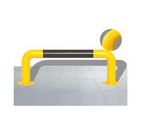 Tope De Estacionamiento De Tubo De Acero En Forma De U,barandilla De Taller Negra Y Amarilla, Tope De Estacionamiento Tipo Pórtico,for Estacionamientos,hospitales(100x30cm)