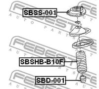 Tope de goma del resorte Eje delantero SBD-001 FEBEST para SUBARU LEGACY I XV