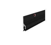 Tope de metal para puerta, de aluminio, para barrido de ratones, parabrisas, burlete para debajo de la puerta, tira de barrido para puertas (Negro1, 100 x 3,6 cm)