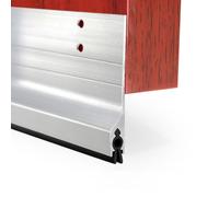 Tope de metal para puerta inferior, de aluminio, para barrido de ratones, parabrisas, burlete para debajo de la puerta, tira de barrido para puertas (Blanco1, 100 x 8,5 cm)