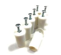 Tope de persiana (4 pares de 40 mm abiertos y abiertos, blanco o gris, incluye tornillo y arandela, 4 pares de 40 mm, abiertos)