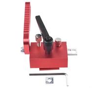 Tope de pista de inglete con ranura en T ajustable y compatibilidad con pista en T, tope abatible de aleación de aluminio para CNC, sierra de mesa y enrutador de mesa para carpintería (rojo)