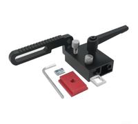 Tope de pista de inglete de aleación de aluminio resistente para sistemas de pista en T, herramienta de prensa de taladro de precisión para carpintería (negro)
