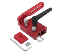 Tope de pista de inglete de aleación de aluminio resistente para sistemas de pista en T, herramienta de prensa de taladro de precisión para carpintería (rojo)