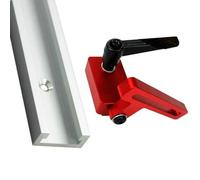 Tope de pista de inglete y pista en T, accesorio deslizante de aleación de aluminio con ranura en T para carpintería, compatible con tornillo en T y abrazadera rápida