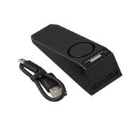 Tope de puerta antirrobo portátil, alarma de 130 dB con carga USB-C y sensibilidad de vibración ajustable, dispositivo de seguridad de viaje antideslizante de silicona