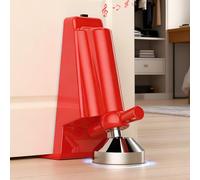 Tope de Puerta con Alarma, Cerradura de Puerta de Control de Seguridad Transitable Portátil, Aleación de Zinc, Gran Dureza y Resistencia a La Tracción, Fácil de Transportar, Rojo (Alarma incluida)