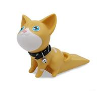 Tope de puerta con diseño único de gato, fácil de usar, sin pegamento ni perforación, protege las paredes y puertas de daños (D)