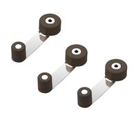 Tope de puerta con retenedor metálico y goma adhesiva, color marrón - Ø 3 × 2 cm - Para puertas hasta 4 cm - Protección de pared/suelo - Hogar y oficina (3)