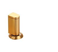 Tope de puerta con ventosa, magnético anticolisión, sin perforaciones, para baño, diseño invisible, fuerte sujeción, acabado dorado cepillado, 42 x 21 mm