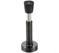 Tope de puerta de acero inoxidable con amortiguador hidráulico y punto de contacto de goma para detener silenciosamente múltiples superficies (120 mm, negro)