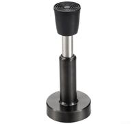 Tope de puerta de acero inoxidable con amortiguador hidráulico y punto de contacto de goma para detener puertas silenciosas múltiples superficies (103 mm, negro)