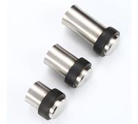 Tope de puerta de acero inoxidable con parachoques de goma, tope cilíndrico de protección de suelo para pared y manija de puerta, protector anticolisión (46 mm)