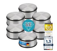 Tope de puerta de acero inoxidable de diseño Tope de puerta de goma 1,2kg (Plata 11x6cm, 6 piezas)