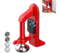 Tope de puerta de alarma portátil, antirrobo de 80 dB, para parte inferior de la puerta, ajustable y fácil de instalar para el hogar, oficina y viajes, dispositivos de seguridad de puerta (rojo)