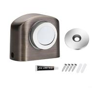 Tope de puerta de aleación de zinc montado en el suelo con succión magnética invisible, estilo cepillado, ajuste manual de fuerza, proporciona un fuerte agarre para proteger puertas y paredes (bronce)