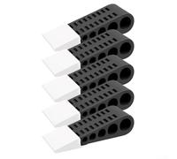 Tope de puerta de goma, cuñas antideslizantes y silenciosas, seguro para alfombras, azulejos, hormigón, suelos de madera, comercial y hogar (5 unidades)