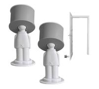 Tope de puerta de seguridad, protector de pared, 2 x agujeros sin perforación, barrera adhesiva silenciosa, a prueba de niños, extraíble para el dormitorio del hogar