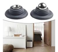 Tope de puerta de silicona con fuerte succión y base magnética silencioso, anticolisión para decoración del hogar, estándar del Reino Unido (gris)