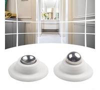 Tope de puerta de silicona con fuerte succión y base magnética silencioso, anticolisión para decoración del hogar, estándar del Reino Unido (blanco)