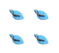 Tope de puerta de silicona creativo con forma de hoja, resistente al viento, con cuña, antipellizcos y de seguridad.(Blue-4pcs)