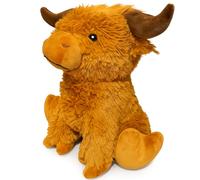 Tope de puerta de tela con forma de animal - Highland Cattle - Soporte para puerta, pesado y estable, tope decorativo para puerta de diseño rústico para salón, oficina y habitación infantil (extra