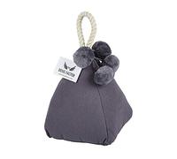 Tope de puerta de tela suave y pesada con detalle de pompón (gris)