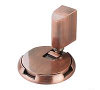 Tope de puerta de tormenta interior resistente con montaje en suelo, doble sin agujero y opciones de montaje de tornillo, no requiere taladrar para una fijación estable de la puerta (bronce rojo)