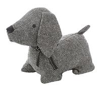 Tope de Puerta Decorativo Tope Puerta de Tela Arena Sujeta Puertas Suelo Tope para Ventanas y Puertas - Perro Negro/Blanco