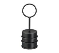 Relaxdays Mango Tope Puertas, con Asa, Acero Inoxidable y Goma, Freno Portazos, 20 x 7 cm, Antideslizante, Negro