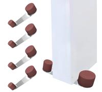 Tope de Puerta Giratorio Adhesivo - Topes para Puertas Suelo con Retenedor - Sujeta Puertas Suelo Antigolpes - Pack de 4 Unidades marron oscuro - Instalación Fácil sin Taladro