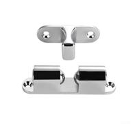 Tope de puerta invisible sin perforaciones con cierre antipellizcos y protección del suelo para un posicionamiento seguro de la puerta (cromo)