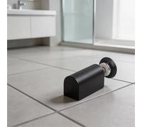 Tope de puerta invisible, soporte de piso resistente con imán fuerte, instalación sin taladro ni tornillo para el hogar y la oficina, soporte de puerta de aleación de zinc (es negro)