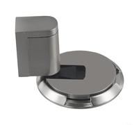 Tope de puerta, metal sólido resistente al viento, anticolisión, mecánico, autobloqueo, altura ajustable con abrazadera de tornillo adhesivo (acero cepillado)
