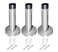 Tope De Puerta Montado En La Pared De 3 Piezas, Tope De Puerta Con Punta De Goma, Tope De Puerta Anticolisión De Acero Inoxidable, Tope De Puerta De Zócalo, Tope De Puerta Resistente