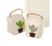 Tope de Puerta Original Decorativo de Cactus de Tela Natural Arena de 12x10x15 cm (2 unidades)