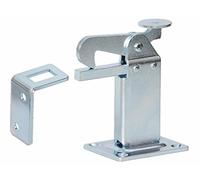 Tope de puerta para montaje en suelo con ángulo de cierre, plateado galvanizado, Retenedor Puertas