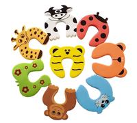 Tope de puerta para niños, 8 unidades, diseño de animales, espuma suave, protección contra pellizcos de bebé, evita lesiones en los dedos, protección de sujeción de puerta, tope de puerta para bebés y