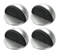 Tope de Puerta para Suelo, [Set de 4] Topes para Puertas de Piso de Acero Inoxidable Autoadhesivo Protección de Pared y Muebles Plata