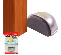 Brinox Tope de Puerta para Suelo, Tope Adhesivo Cromado Mate, Topes para Puertas Modernos con Espuma Silenciosa, Protección para Muebles y Suelo