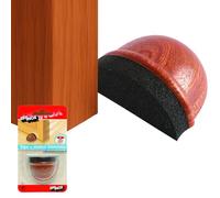 Tope de Puerta para Suelo, Tope Adhesivo Madera Sapeli, Topes Silenciosos para Puertas con Espuma, Protección de Pared y Estilo Clásico