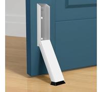 Tope de puerta plegable de goma antideslizante y acero inoxidable con operación de pie para un posicionamiento seguro de la puerta en varios entornos