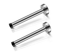 Tope de puerta rígido y sólido, de acero inoxidable cepillado, moderno, resistente, con punta de goma silenciosa, soporte de pared para puerta de casa y oficina