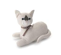 Tope de Puerta Textil 1 Kg, diseño de Gato, Color Blanco, Ideal para Evitar el Cierre de Puertas y Proteger Espacios.