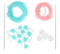 Tope de Puntada para Tejer Redondo 2 Agujeros y Cierre Plástico | Soporte Flexible para Crochet y Diy, Compatible Varias Agujas, Mejora el Agarre Eficiencia