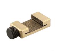 Tope de regla de acero, bloque de límite de posicionamiento para trazado preciso de líneas, localizador de ángulo de acero al carbono con bloqueo de tornillo para carpintería y metalurgia, dorado (26